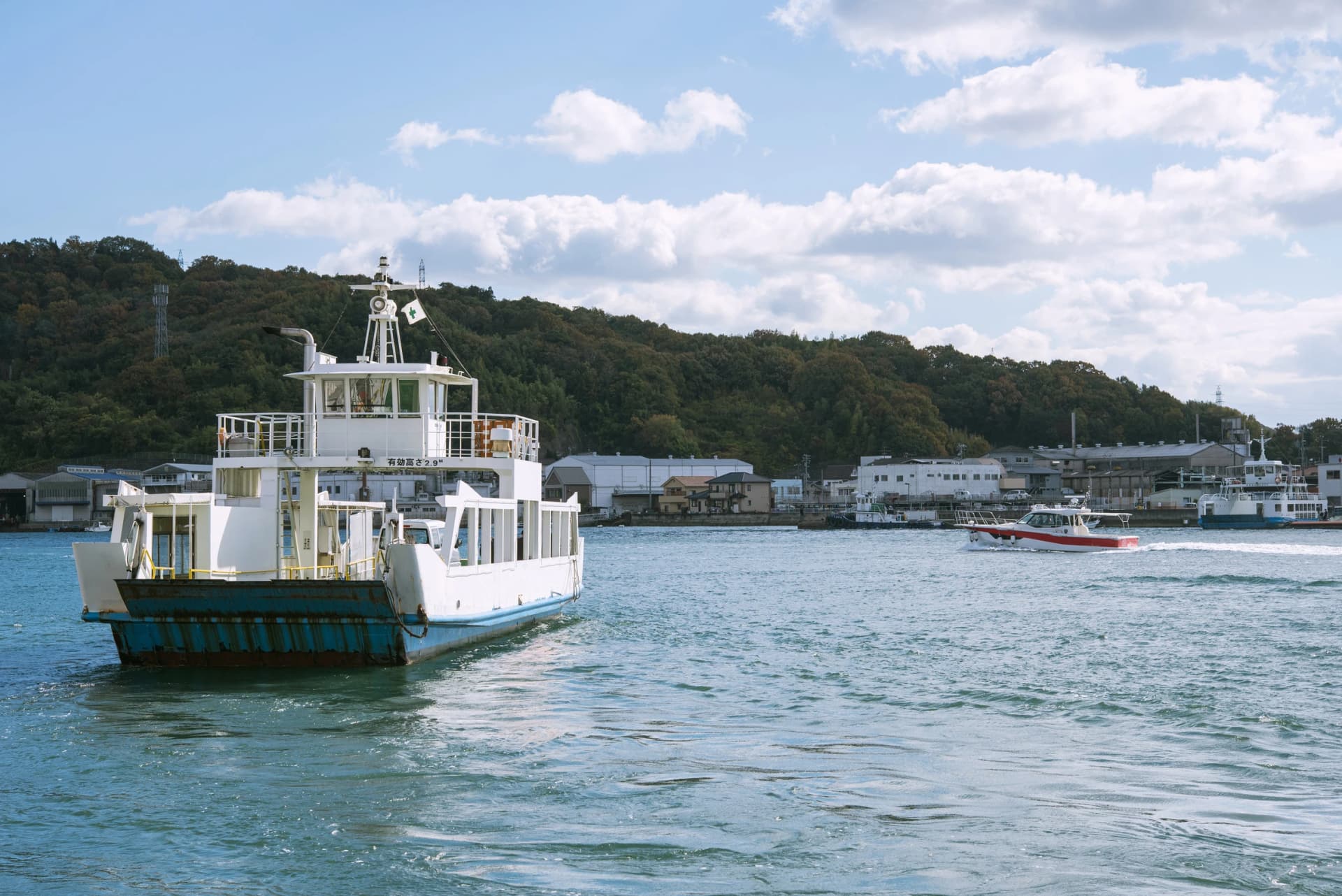 Cross the Onomichi channel on the ferry to Mukaishima