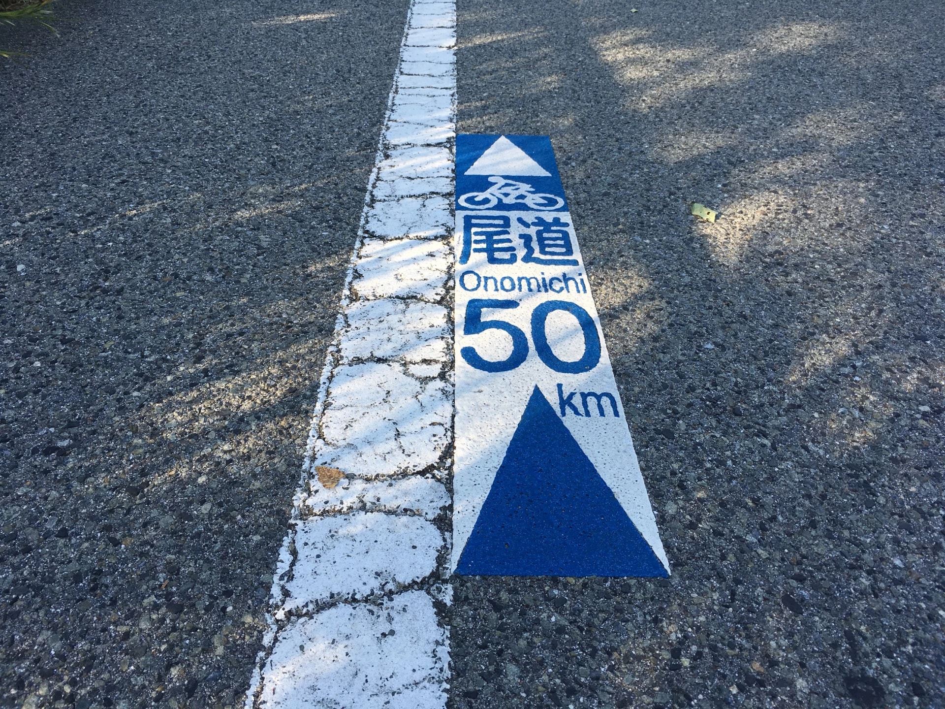 Follow the blue line's marker towards Onomichi